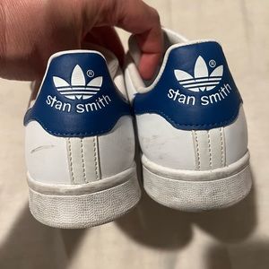 Adidas Stan Smith shoes.  Women size 5. White and blue.